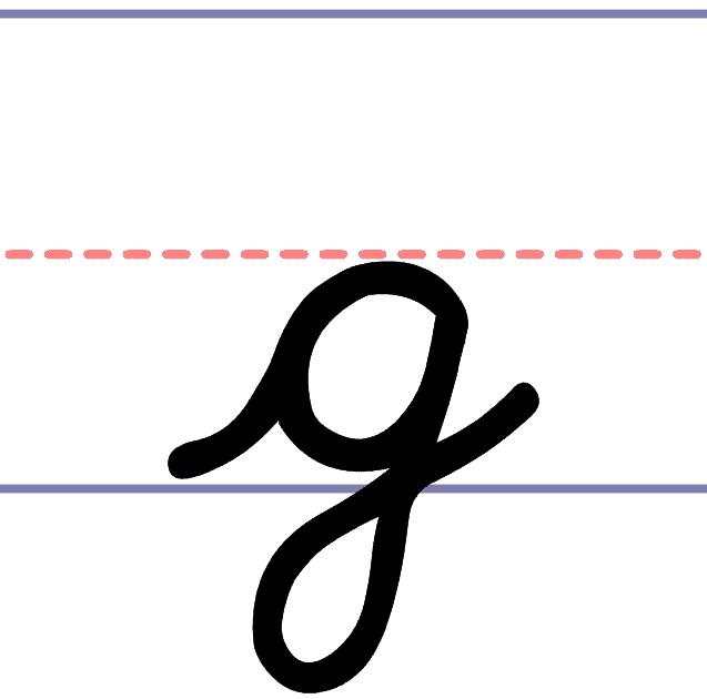 how to write a cursive lowercase g